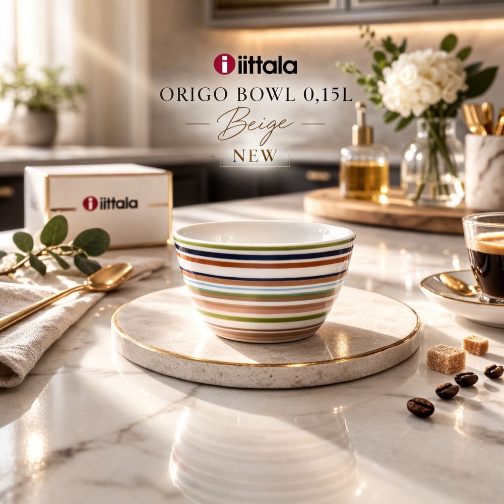 โจ NEW Iittala Origo Bowl 0.15L โ Beige | Modern Scandinavian Design โจ